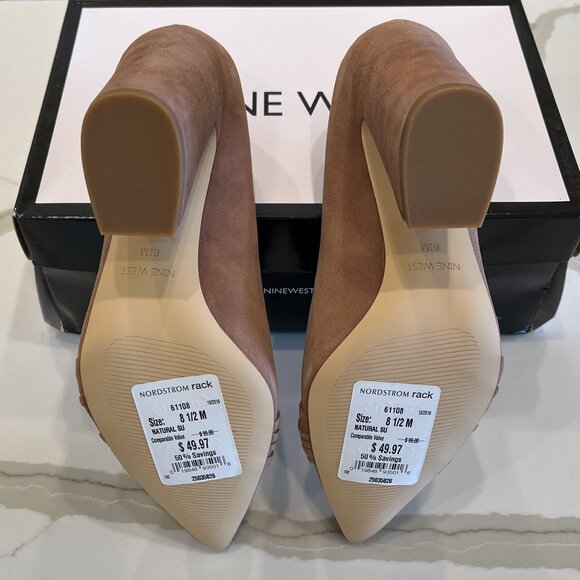 NWT Nine West Holliman Suede Leather Pointed Toe Pumps - Picture 4 of 6